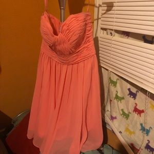 Mori Lee Peach Chiffon Bridesmaid Dress